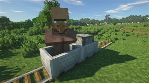 How to transport Minecraft villagers using furnace minecarts .